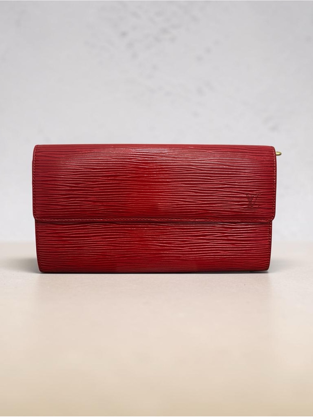 Louis Vuitton Epi Leather Sarah Long Wallet Castilian Red w/ COA
